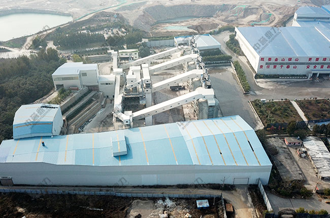 玫瑰建材智能化砂石生產線現場航拍圖